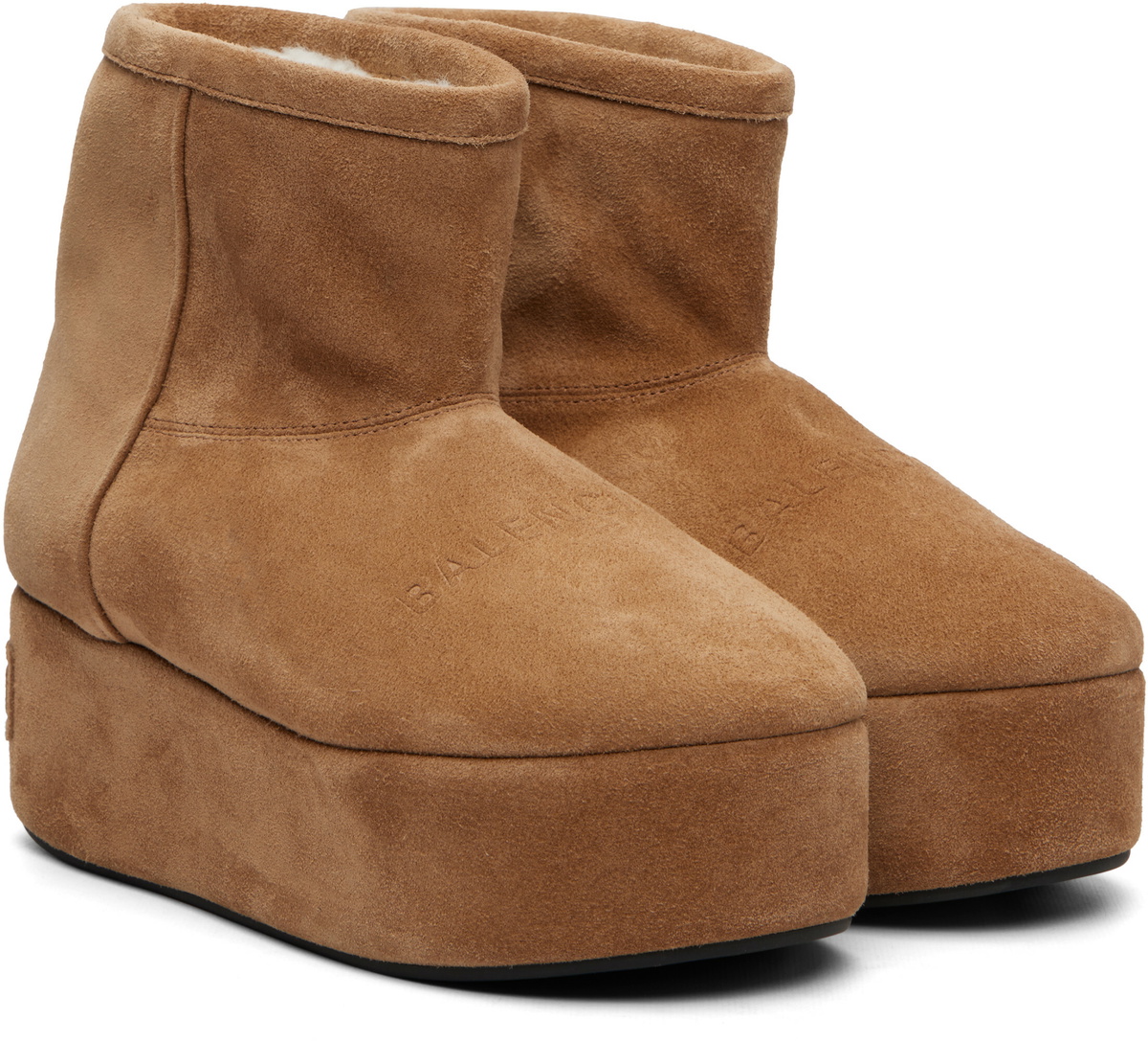 Balenciaga Tan Alaska Platform Boots