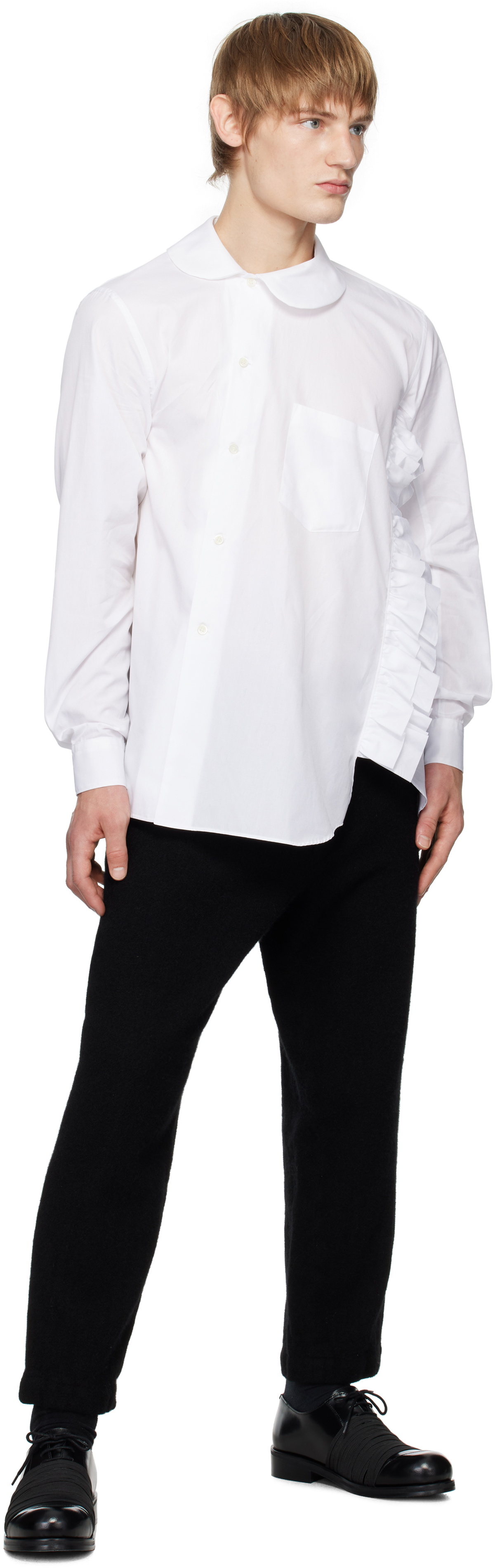 Black Comme des Garçons Black Tapered Wool Trousers