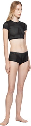 Alexander Wang Black Semi-Sheer Boy Shorts