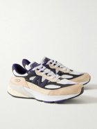 New Balance - 990v6 Leather-Trimmed Suede and Mesh Sneakers - White