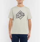 A.P.C. - Gabriel Logo-Print Mélange Cotton-Blend Jersey T-Shirt - Men - Gray