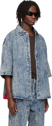 KUSIKOHC Blue Multi Rivet Denim Shirt