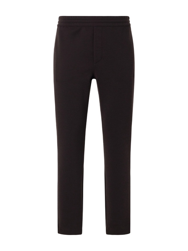 Photo: Zegna - Straight-Leg Honeycomb-Knit Cotton, Wool and Silk-Blend Sweatpants - Brown