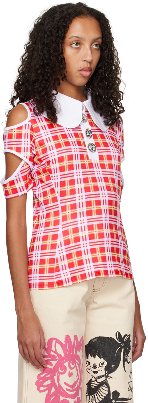 Chopova Lowena Red Rattler Tartan Polo Chopova Lowena