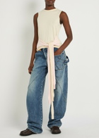 JW Anderson Waist Tie Cotton and Cashmere-blend Tank top Ivory