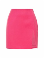 THE ANDAMANE Gioia Split Satin Crepe Mini Skirt