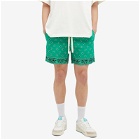 Palm Angels Men's Paisley Shorts in Green