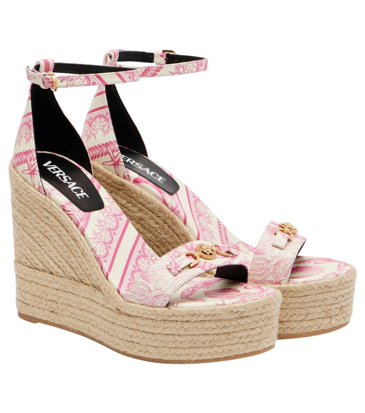 Photo: Versace Medusa '95 leather espadrille wedges