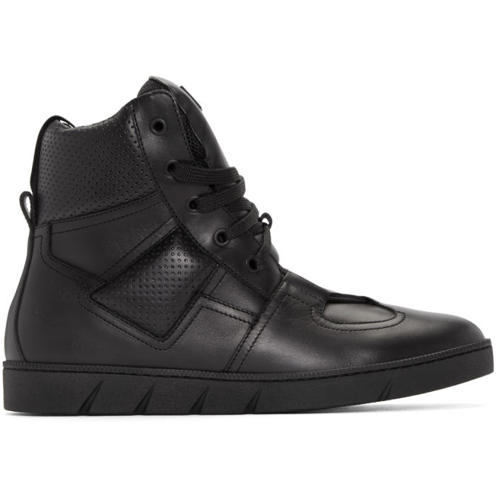 Photo: Loewe Black Leather High-Top Sneakers