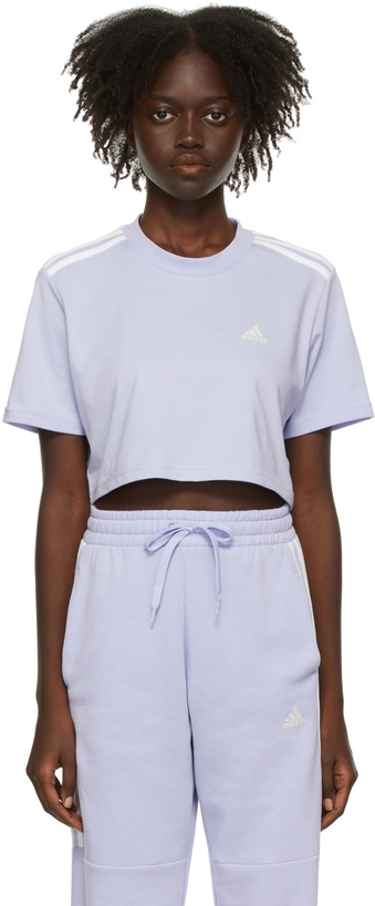 Photo: adidas Originals Purple Hyperglam Cropped T-Shirt