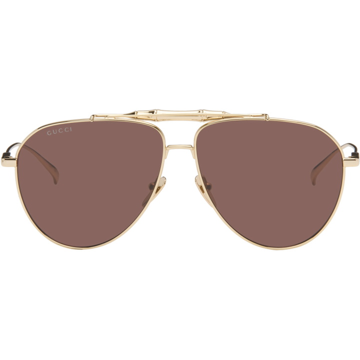 Photo: Gucci Gold Pilot Sunglasses