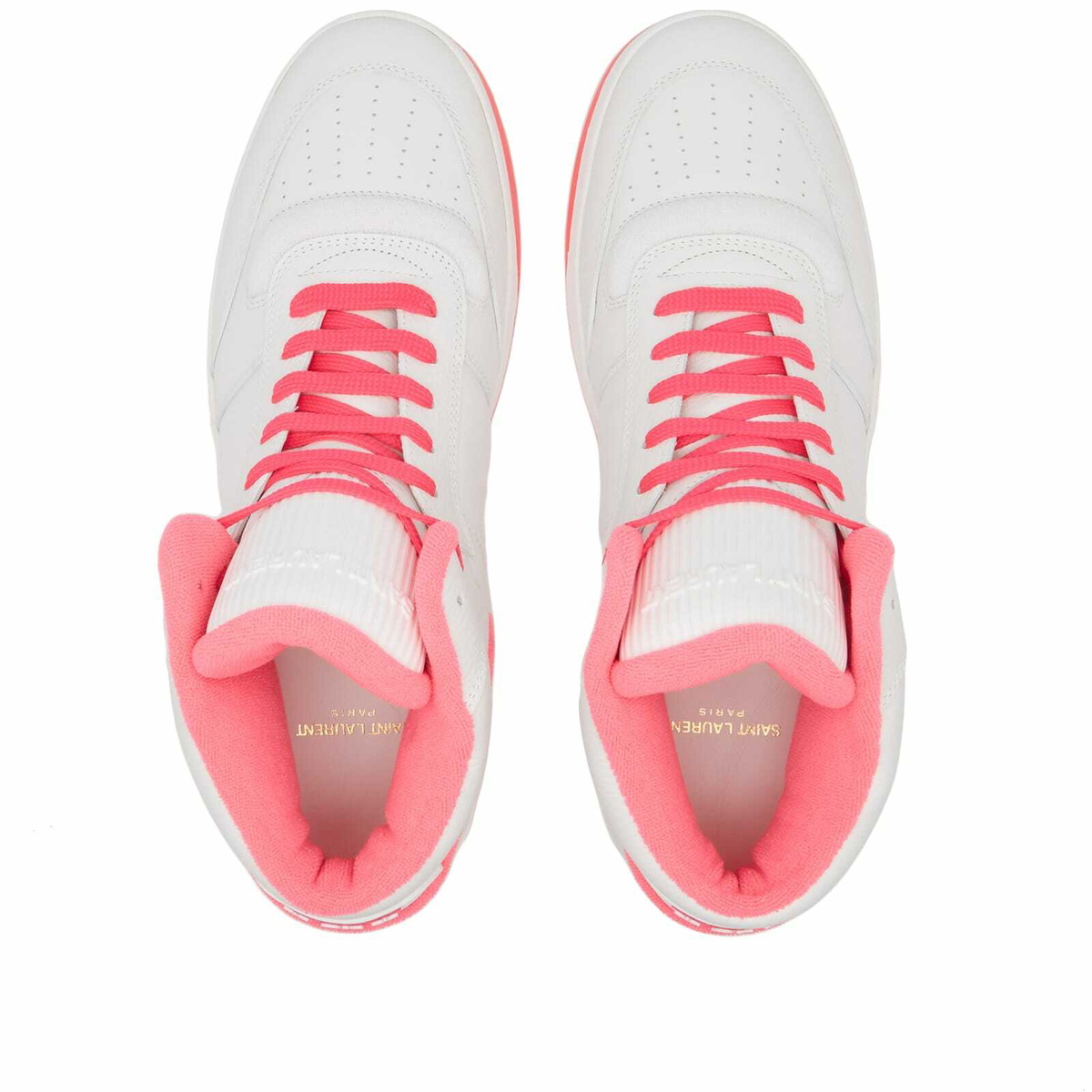 スニーカー SAINT LAURENT   Sneakers Men Leather White/Fluo Pink Saint Laurent Sneakers Men Leather White/Fluo Pink | B-Exit