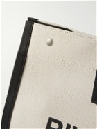 SAINT LAURENT - Logo-Print Leather-Trimmed Canvas Tote Bag