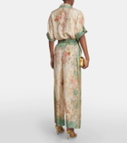 Zimmermann August printed silk wide-leg pants