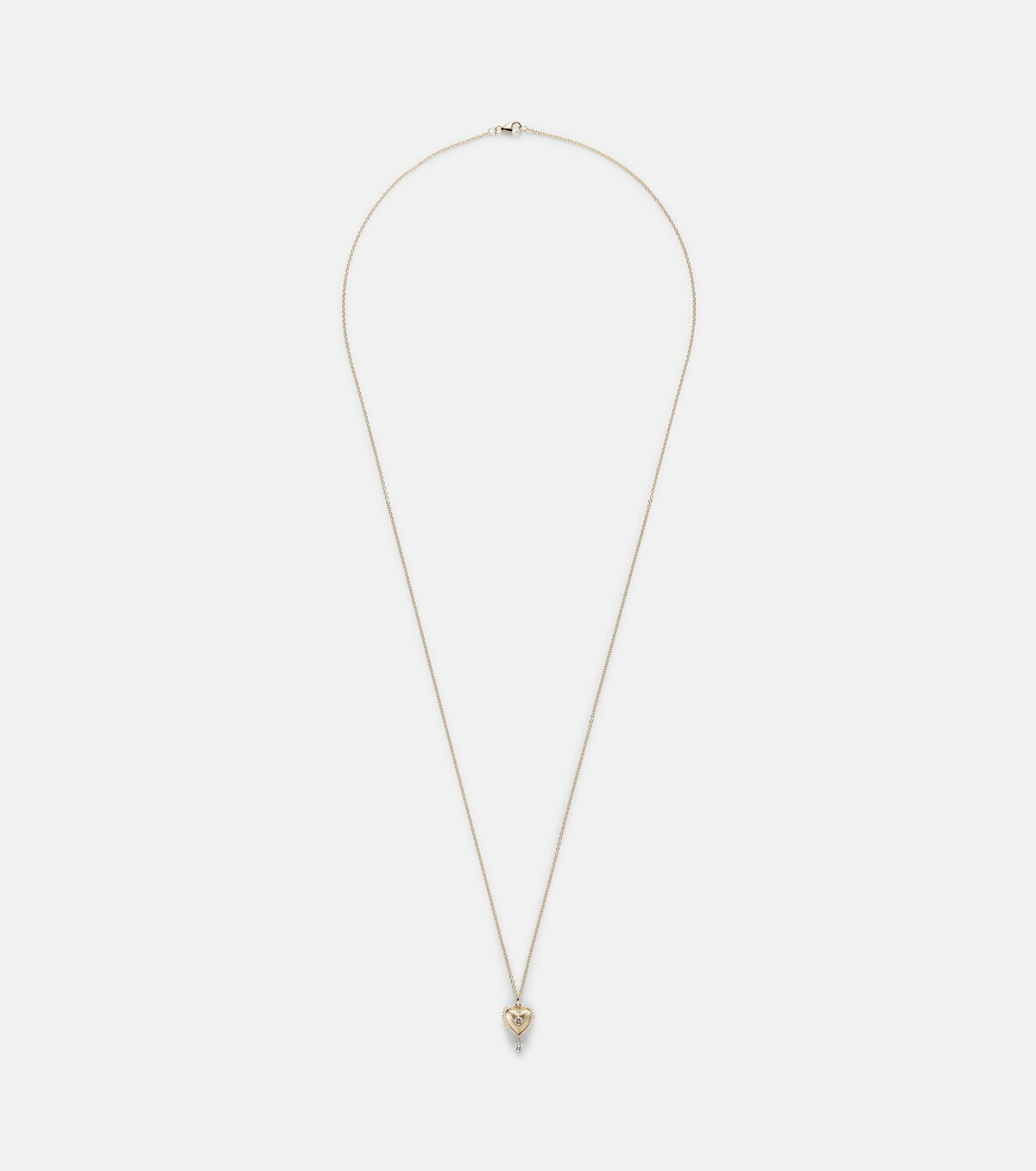 Persée Heart Locket 9kt gold necklace with diamonds