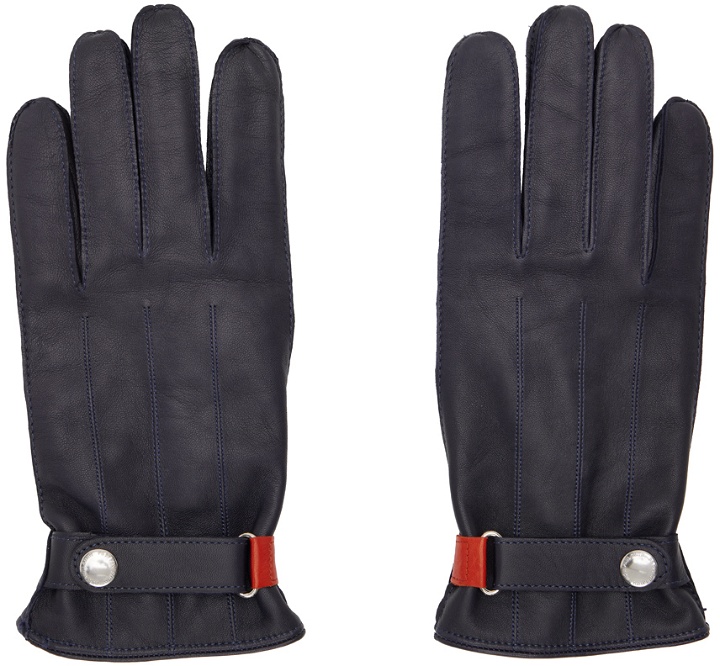 Photo: PS by Paul Smith Navy Strap Gloves