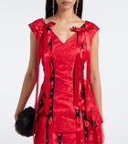 Simone Rocha Bow-detail floral brocade top