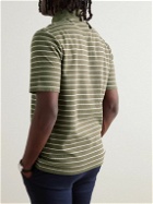 Mr P. - Golf Striped Organic Cotton-Piqué Polo Shirt - Green