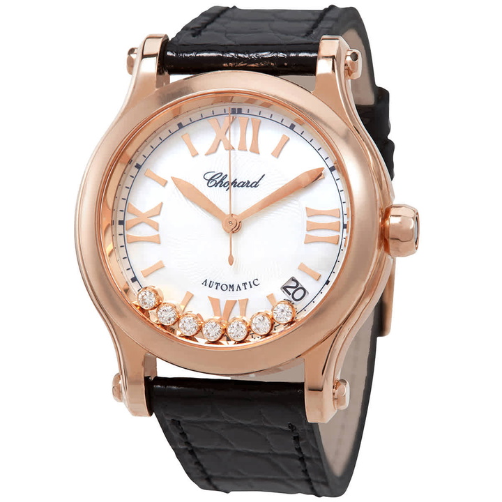 Photo: Chopard Happy Sport 18kt Rose Gold Automatic White Dial Ladies Watch 274808-5008