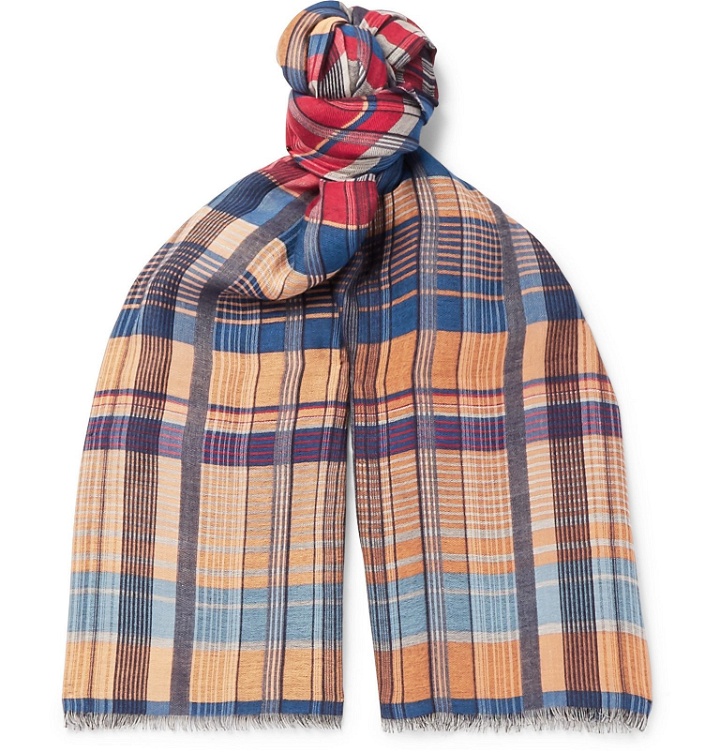 Photo: Missoni - Fringed Checked Woven Scarf - Multi