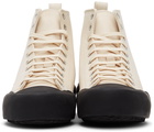 Jil Sander Off-White Canvas High-Top Sneakers