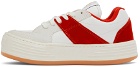 Palm Angels White & Red Snow Low-Top Sneakers
