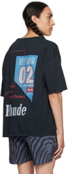 Rhude SSENSE Exclusive Black '02' T-Shirt