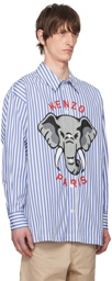 Kenzo White & Blue Kenzo Paris Elephant Shirt