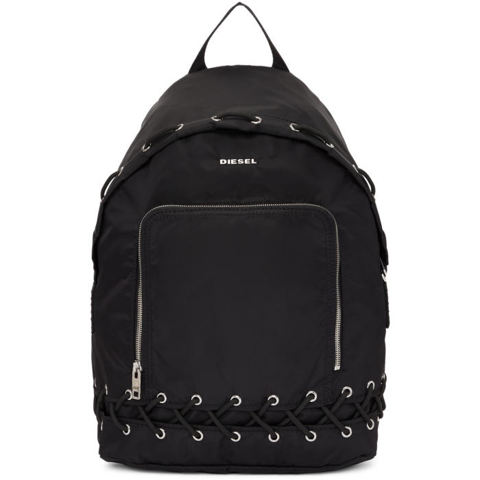 Photo: Diesel Black F-Surpass Lace-Up Backpack 