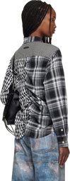 Andersson Bell Black Shirred Check Shirt
