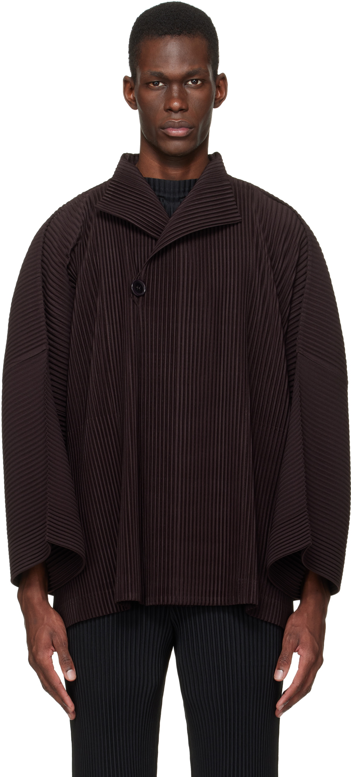 HOMME PLISSÉ ISSEY MIYAKE Brown Kinetic Sculpture Jacket Homme