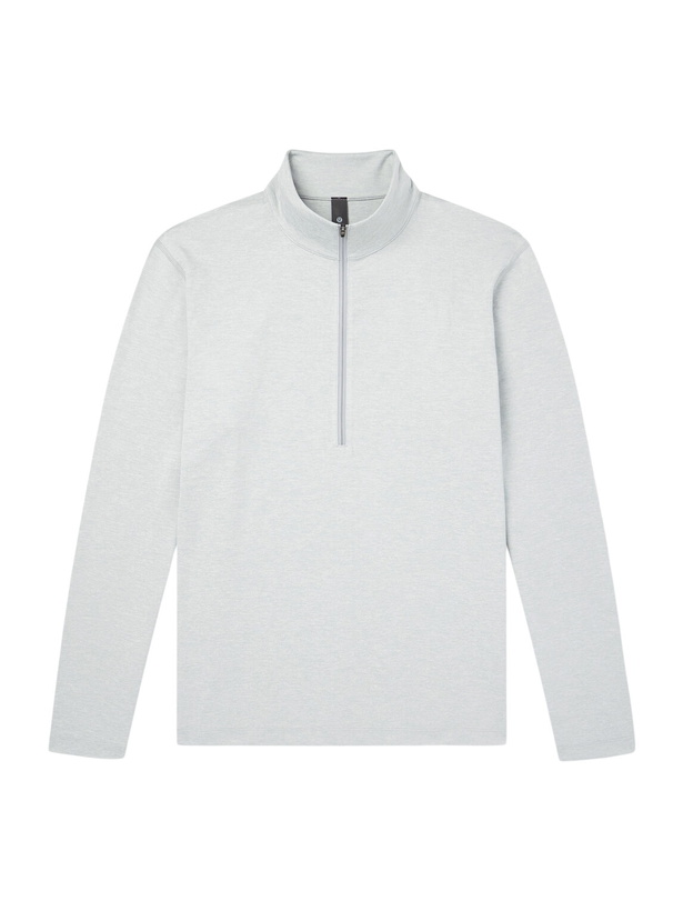 Photo: Lululemon - Slim-Fit Stretch Recycled-Jersey Half-Zip Top - Gray