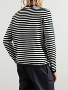 Allude - Striped Cotton-Blend Sweater - White