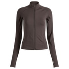 Adanola Women's Ultimate Long Sleeve Zip Up Top in Coffee Bean
