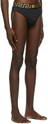 Versace Underwear Black Greca Border Swim Briefs