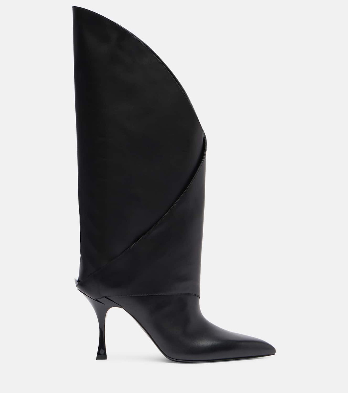 Balmain Twist 95 leather knee-high boots