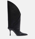 Balmain Twist 95 leather knee-high boots