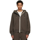 sacai Khaki Cotton Jersey Hoodie
