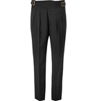 Rubinacci - Manny Pleated Virgin Wool and Mohair-Blend Trousers - Men - Black