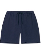 De Bonne Facture - Wide-Leg Linen Drawstring Shorts - Blue