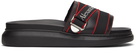 Alexander McQueen Black Logo Strap Slides