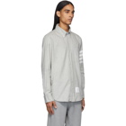 Thom Browne Grey 4-Bar Solid Stripe Shirt