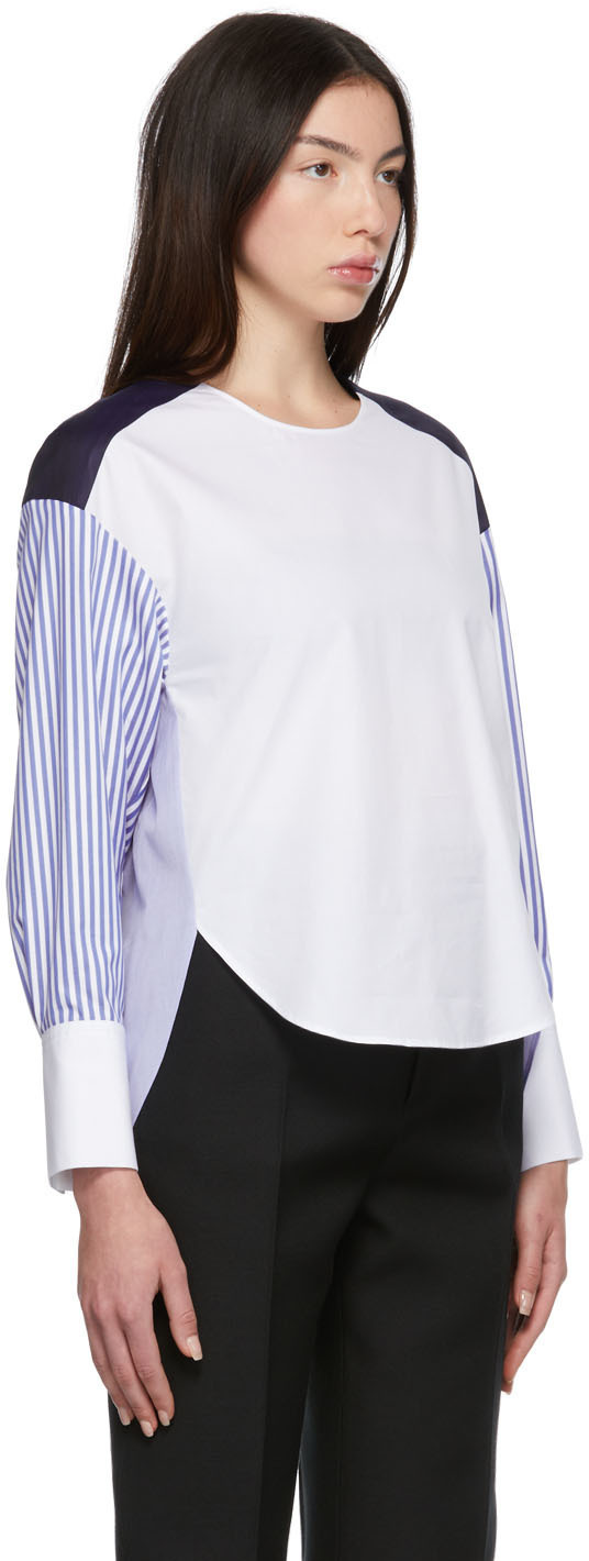 Partow Blue & White Ellis Top