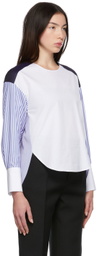 Partow Blue & White Ellis Top