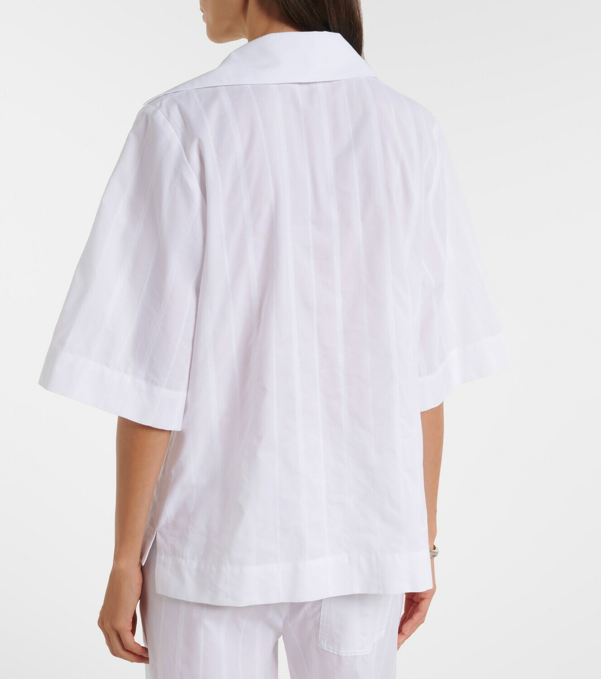 Loulou de Saison Sofi tie-neck cotton poplin top