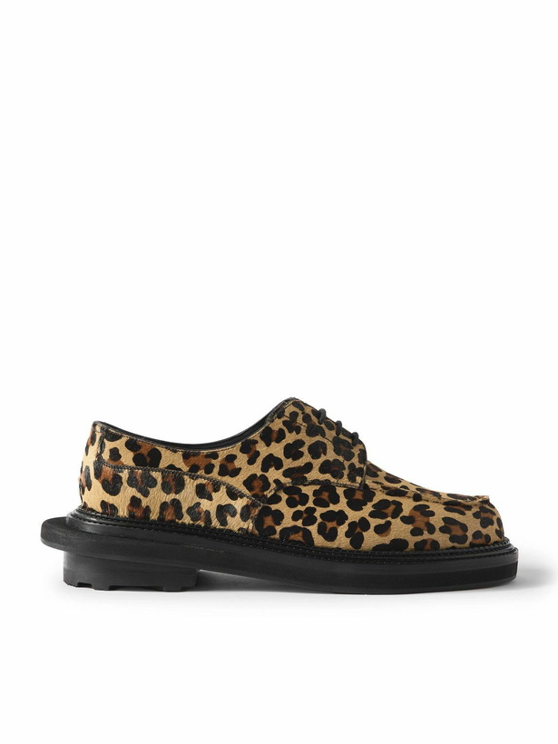 Photo: J.M. Weston - Sacai Golf Leopard-Print Calf Hair Derby Shoes - Animal print