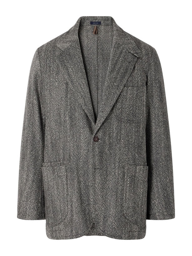 Photo: Drake's - Western Games Mélange Virgin Wool-Tweed Blazer - Gray