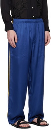 Bode Blue Satin Track Pants