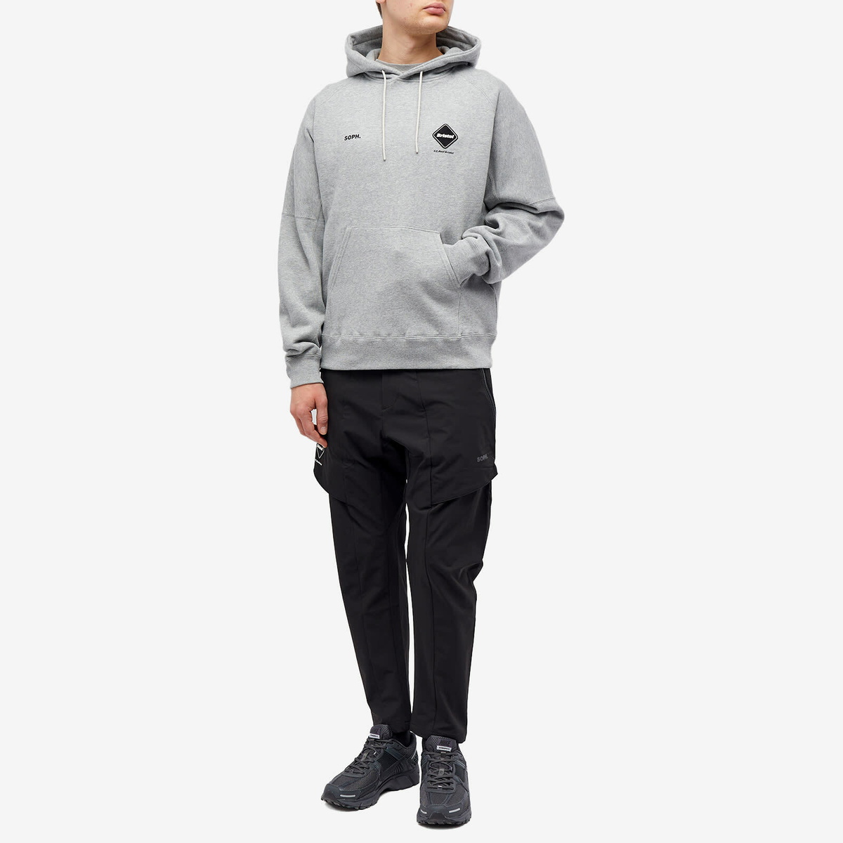 F.C. Real Bristol Men's Big Logo Team Hoodie in Grey