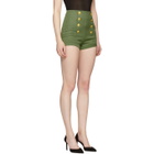 Pierre Balmain Khaki Wool Button Shorts